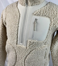 Zella Jacket Fleece Fuzzy Soft Sweater Beige Sherpa Pullover Womens XS - £19.66 GBP