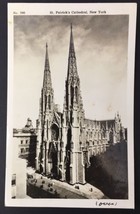 RPPC New York City St Patrick&#39;s Cathedral Exterior Neo-Gothic Real Photo PC - £9.43 GBP