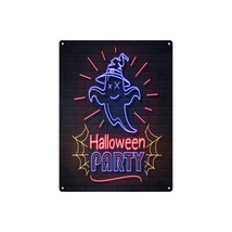 Halloween Party Metal Tin Sign Home Office Bar Cafe Decor - £15.28 GBP