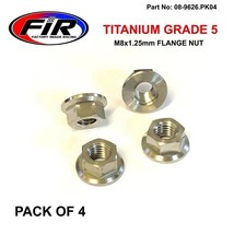 Titanium M8X1.25mm Flange Nut, Titanium Grade 5 / Pack Of 4 Motorbike Mx Moto - £10.34 GBP