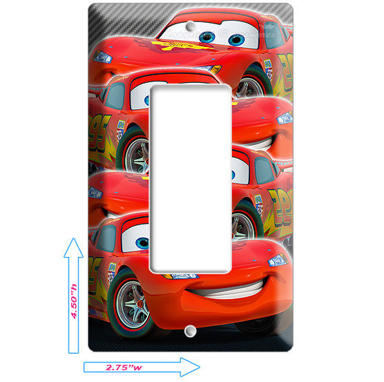 CARS 2 LIGHTNING MCQUEEN DISNEY SINGLE GFI LIGHT SWITCH
