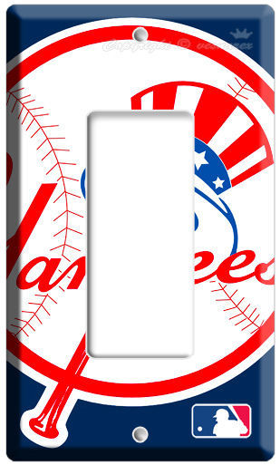 BASEBALL MLB NEW YORK YANKEES SINGLE GFI LIGHT SWITCH