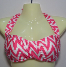 Antonio Melani Size Large Molded Soft Cups Warm Pink Chevron New Bikini Top - £54.60 GBP