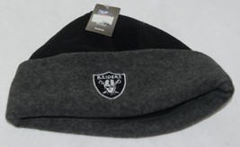 Reebok NFL Licensed Las Vegas Raiders Fleece Black Cuffed Winter Cap - £14.11 GBP