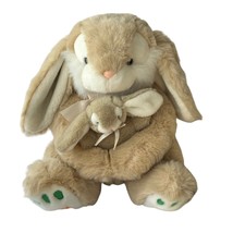 Vintage Wishpets Large Heather Rabbit With Baby Bunny Beige Plush 1997 - $19.80