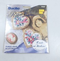 Bucilla Ribbon Embroidery Heart Pins Kit Floral Magic 40999 Brooch Heirl... - £6.23 GBP