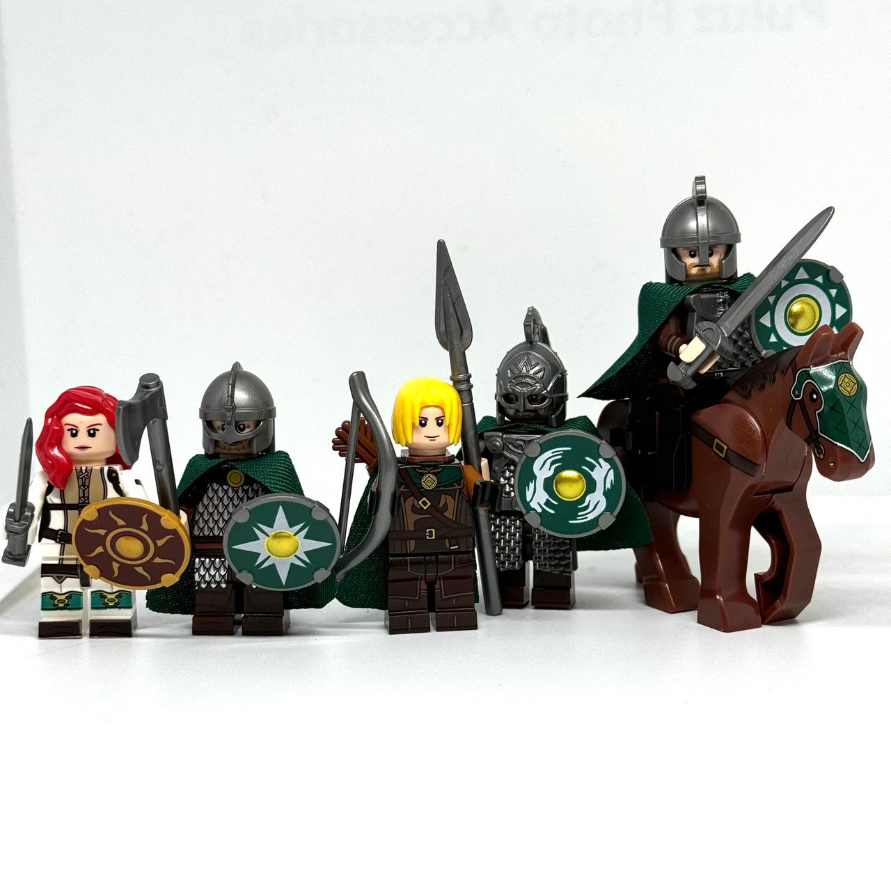 Hgift Lord of the Rings Rohan Soldier Knight Minifigures with Horse ...