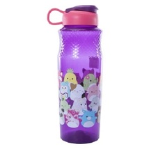 NEW Zak Squishmallows Travel Water Bottle purple 30oz flip top pink lid portable - £7.52 GBP