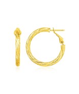 14k Yellow Gold Petite Twisted Round Hoop Earrings - £288.96 GBP