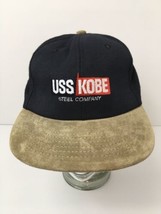 Vintage USS Kobe Steel Company Hat Suede Bill Leather Strapback Golf Cap... - $19.79