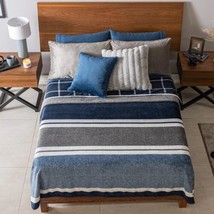 Preston Geometric Nordic Reversible Light Blanket Very Softy And Warm King Size - £58.38 GBP