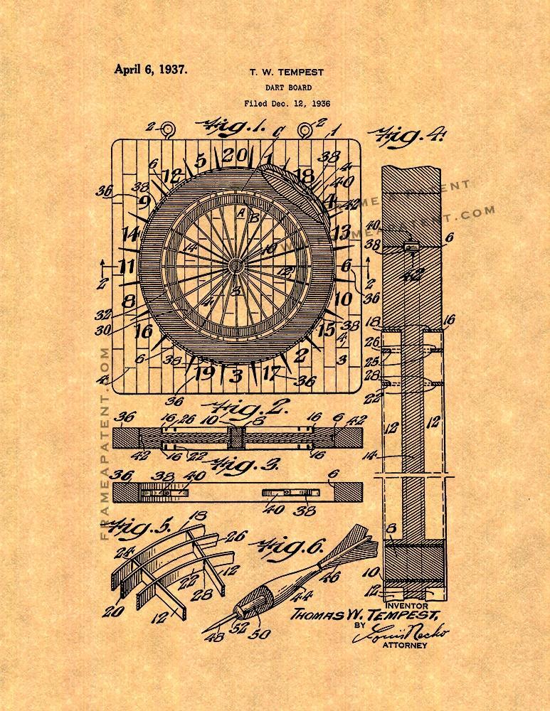 Dart Board Patent Print