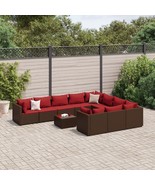  Patio Sofa Set Brown PE rattan, powder-coated steel, tempered glass - €1.288,81 EUR