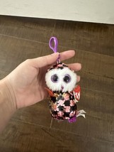 Ty Flippable Checks The Owl Plush Toy Key Clip 4 Inch  - $8.12