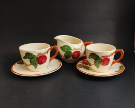 Vintage Franciscan Apple Tea Cups, Saucers &amp; Creamer Lot 5 Pieces  - £13.97 GBP