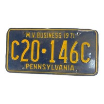 Vintage 1971 Pennsylvania license plate tag M.V Business C20- 146C Man C... - £22.22 GBP