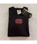 adidas T Shirt Size Large 14 Youth Black Red Basketball Logo Short Sleeve - £10.22 GBP
