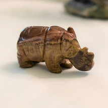 Carved Picture Jasper Rhinoceros, Hand Crafted, 2.25 Inches - $19.90