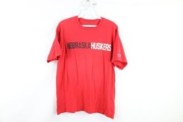 Vintage Champion Mens Medium Faded Spell Out University of Nebraska T-Shirt Red - £19.83 GBP