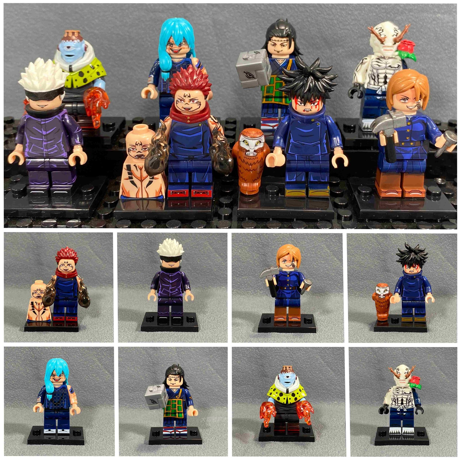 8Pcs Jujutsu Kaisen Minifigure Gojo Satoru Yuji Mahito Hanao Rogo Mini B... - $21.89