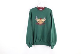 Vintage 90s Streetwear Womens Size Large Nature Moose Friends Sweatshirt... - £35.57 GBP