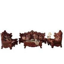 Domineering European handmade solid wood carved sofa luxury style genuine leathe - £37,849.02 GBP