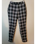Hot Topic Womens Plaid Pants SMALL Black White Pockets Punk Rock HiRise ... - $24.27 CAD