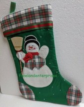 Christmas Vintage Avon Stocking with Appliqued Snowman 15 1/2 in--New Old Stock - $19.75