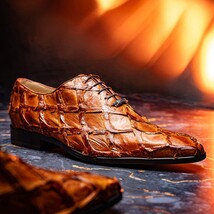 Olivieri Leather Dress Shoes Oxford Lace Up Cognac image 9