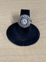 Sterling Silver Round Faux Stones Ring Size 6 Estate Jewelry Find KG - £11.65 GBP