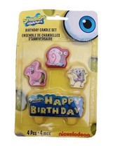 Sponge Bob Molded Cake Topper Candle Birthday Party Supplies 4 Piece Set... - £6.06 GBP