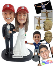 Personalized Bobblehead Happy ever after wedding couple wearing nice long dress  - £124.67 GBP