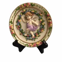 Hand painted 3D floral design decorative plate 6 Inch - $12.00