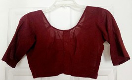 WOMENS India Burgundy Saree blouse with front hooks crop top choli ready to wear - £9.35 GBP