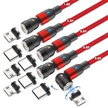 Fast Charging Magnetic Charging Cable(5Pack-1.6Ft/3.3Ft/6.6Ft/6.6Ft/6.6Ft), Magn - £34.36 GBP