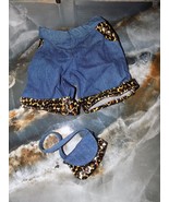 Build a Bear Leopard Trim Denim Jeans W/Purse - $141.08 MXN