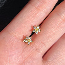 Exquisite Small Flowers Ear Bone Stud Three-Color Selection Simple Earrings Slee - £7.80 GBP
