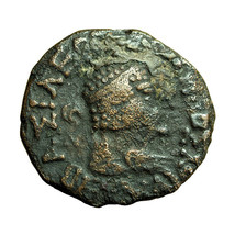 Baktria Coin Indo Greek Kingdom Hermaios Tetradrachm AE24mm Bust / Zeus ... - $29.69
