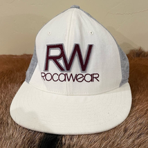 Rocawear Fitted Baseball Hat Cream Maroon Grey Jersey Embroidered 7 1/4 Jay Z - £11.25 GBP