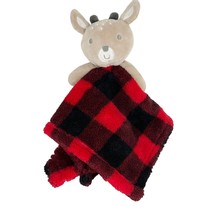 Sandy &amp; Simon Red Buffalo Plaid Reindeer Lovey Security Blanket Plush - $19.00