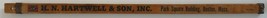 Hartwell Son advertising ruler Boston wood steel vintage measuring tool - $22.00