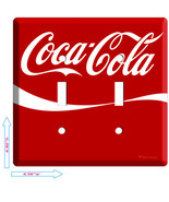 NEW RED COCA-COLA CLASSIC DOUBLE LIGHT SWITCH COVER WALLPLATE RETRO VINT... - $22.99