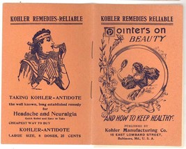 Kohler Remedies Beauty advertising booklett Victorian original ephemera - £10.93 GBP