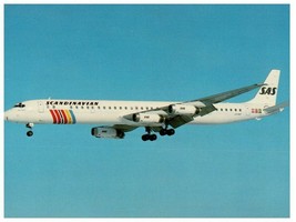 SAS Scandinavian DC 8 63 LN at Stockholm Airplane Postcard  - £5.52 GBP