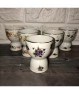 Lot Of 5 Vintage LEFTON Floral China Hand Painted Egg Cup Japan Daisies ... - £33.71 GBP