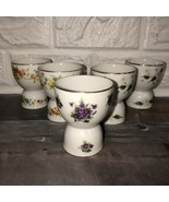 Lot Of 5 Vintage LEFTON Floral China Hand Painted Egg Cup Japan Daisies ... - $57.53 CAD