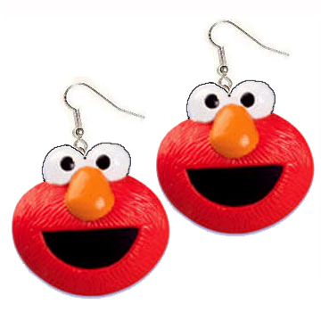 ELMO EARRINGS-Red Monster Sesame Street Novelty Funky Jewelry-DL - $5.97