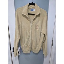 Vintage J Shadow Carmel Zip Jacket XL Beige Terrycloth Embroidered 90s R... - $24.00