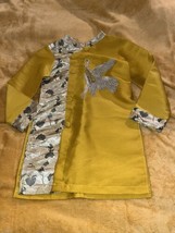 Chinese Traditional Yellow Dress With Crane Embroidery For Kids Size 9 - £19.59 GBP