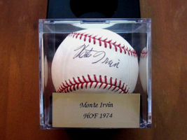 Monte Irvin New York Giants Hof Signed Auto Baseball PSA/DNA Graded 9.5 Beauty - £120.56 GBP